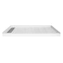 60"x36" White Solid Surface Rectangle Single Threshold Shower Pan Base