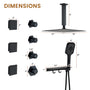 Ceiling Mount 3 Function Thermostatic Shower System with Rainfall Massage Jets