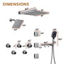 12" Dual Shower Head System with with 360° Side Sprays & Shelving Shower Holder