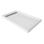 60"x36" White Solid Surface Rectangle Single Threshold Shower Pan Base