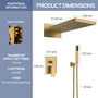 22" Wall Mounted Stainless Steel Shower Systems With Handheld Shower