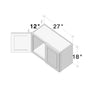 Dove Grey RTA 27"W x 12"D x 18"H Short Wall Cabinet with 2 Doors