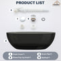 59"/67" Pure Resin Freestanding Transparent Bathtub with Center Drain