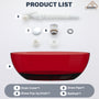 59"/67" Pure Resin Freestanding Transparent Bathtub with Center Drain