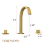 3-Hole Widespread Deck Mounted Waterfall Bathroom Basin Faucet