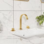 3-Hole Widespread Deck Mounted Waterfall Bathroom Basin Faucet