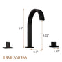 3-Hole Widespread Deck Mounted Waterfall Bathroom Basin Faucet