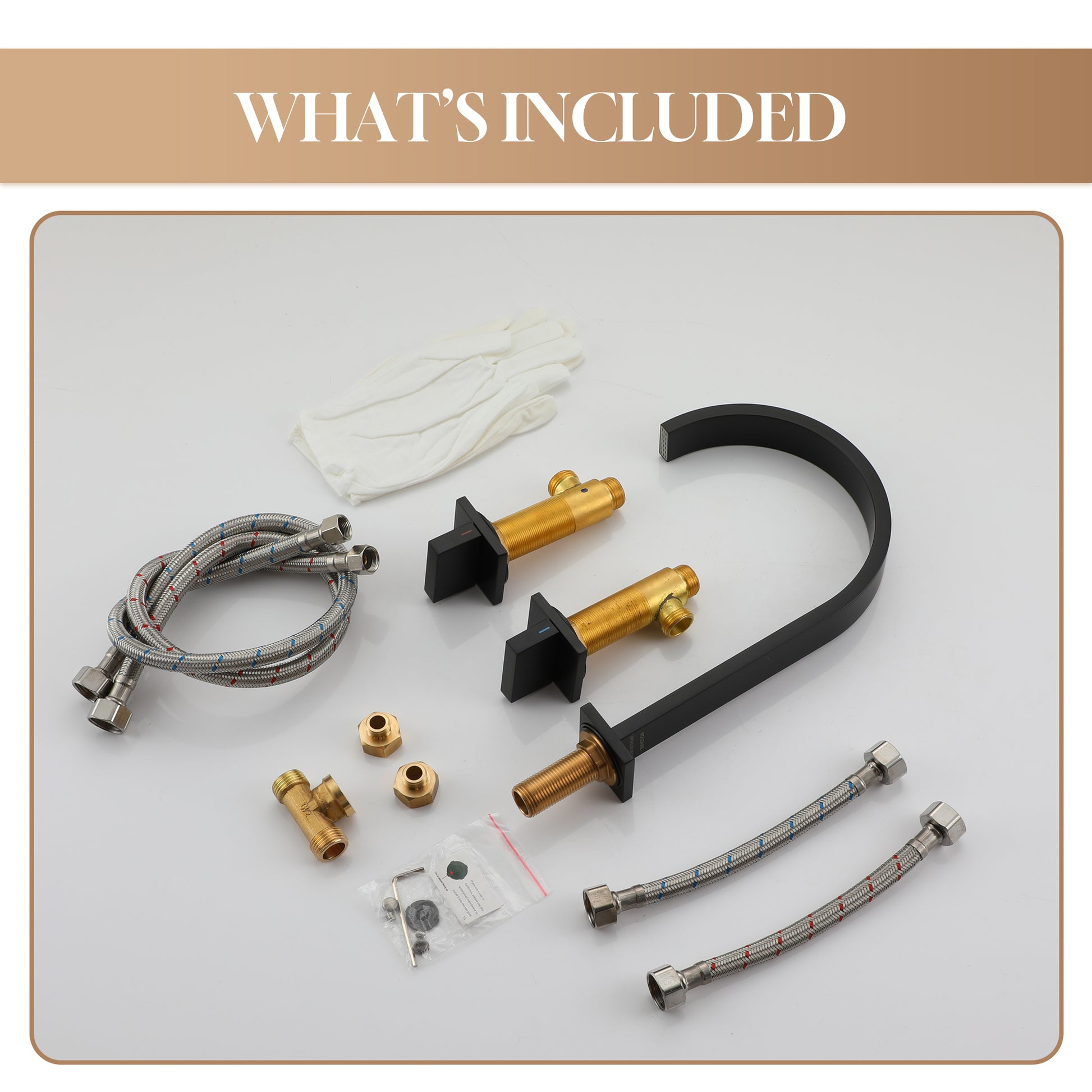 3-Hole Widespread Deck Mounted Waterfall Bathroom Basin Faucet