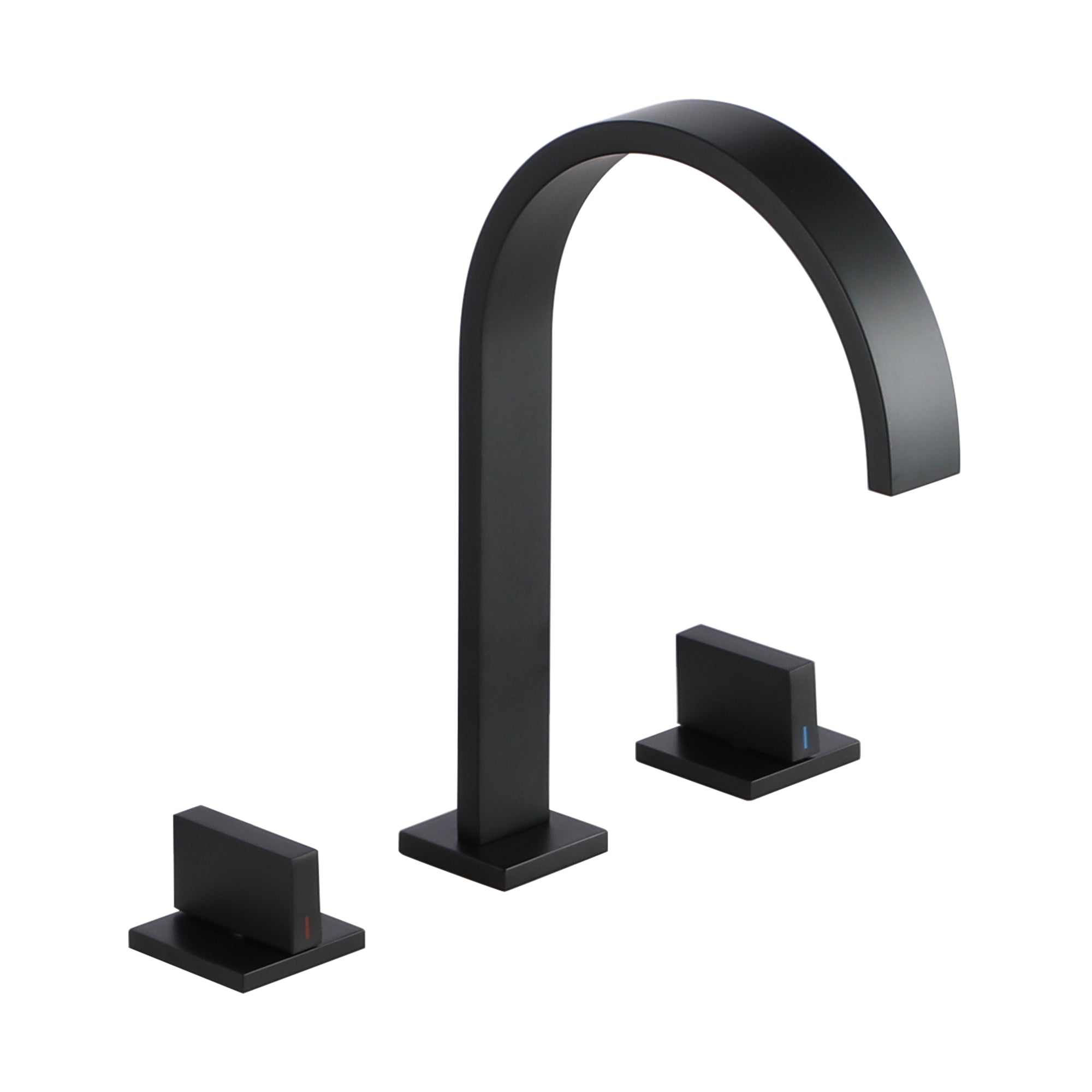 3-Hole Widespread Deck Mounted Waterfall Bathroom Basin Faucet