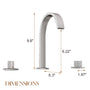 3-Hole Widespread Deck Mounted Waterfall Bathroom Basin Faucet