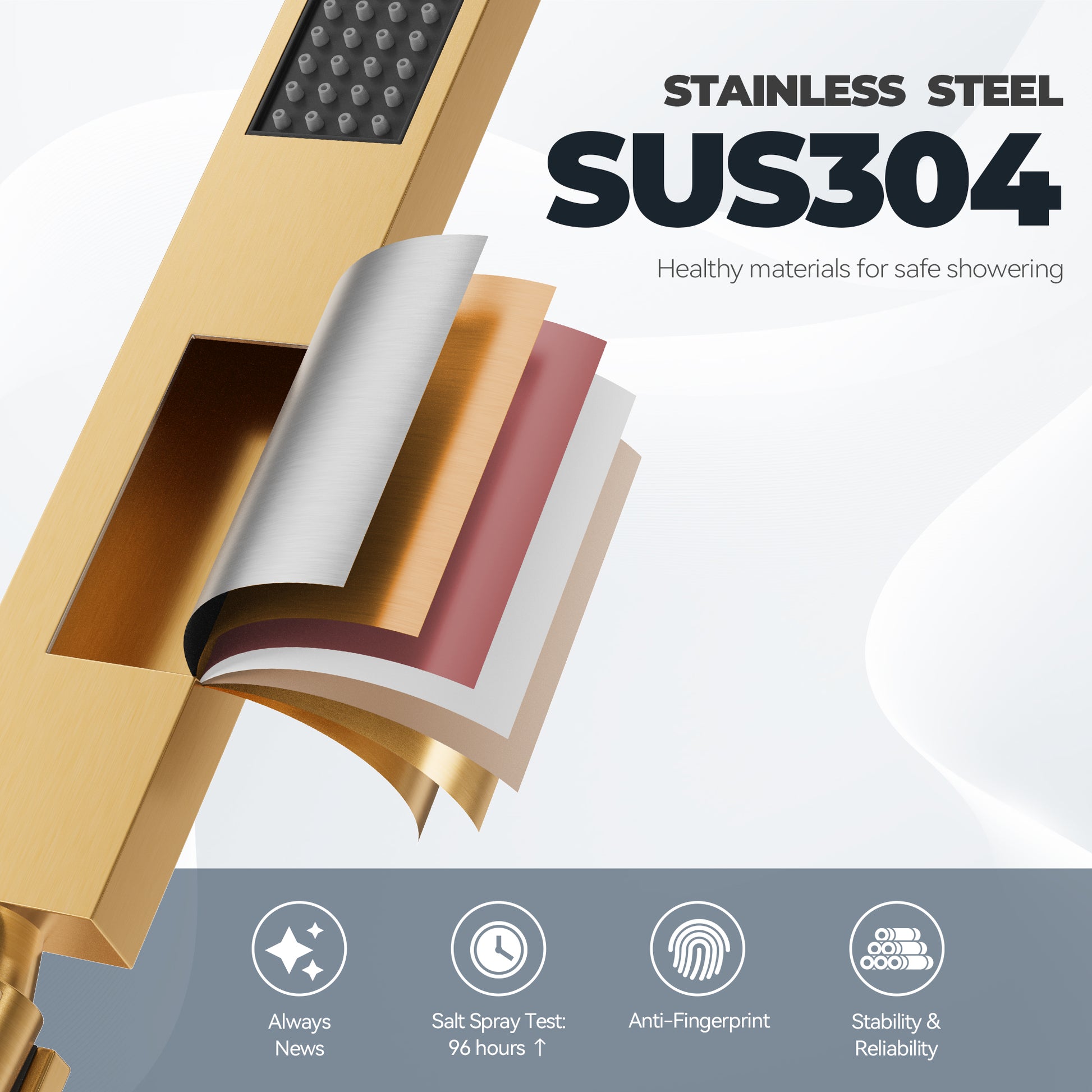 10" Wall Mounted Dual Shower Heads Shower System With Tub Spout 