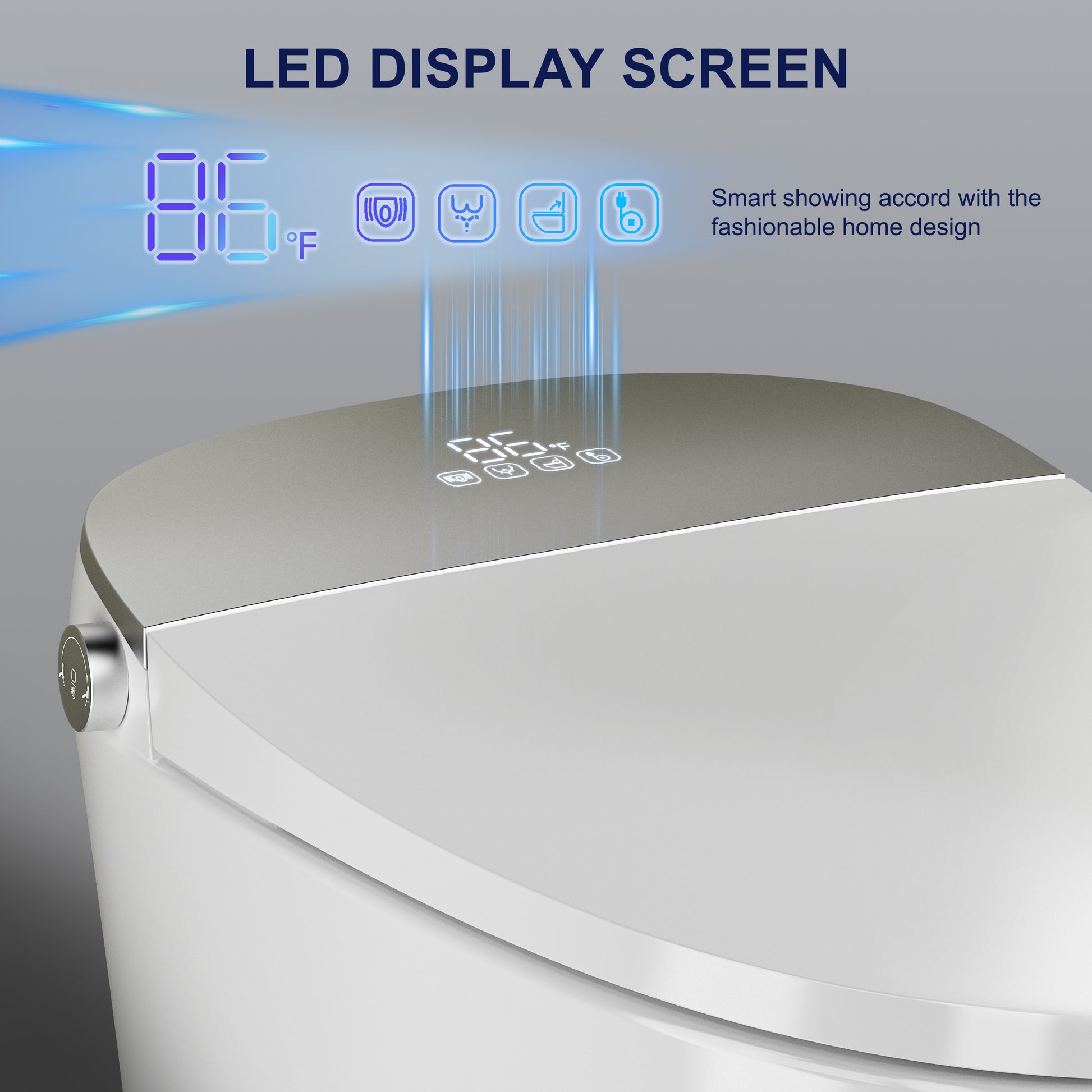 Chair Height Smart Toilet with Auto Flush & Auto Open/Close, MaP 1000g Powerful Flush