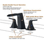 2-Handle Bathroom Sink Faucet 3-Hole Application Widespread Modern Bathroom Faucet with Drain Assembly - Matte Black