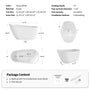 55"/59"/63" Glossy White Acrylic Freestanding Soaking Bathtub with Slipper design