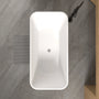 59" Gloss White Acrylic Freestanding Bathtub with Chrome Pop-Up Drain
