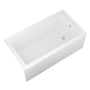60 in. Glossy White Acrylic Alcove Soaking Bathtub with Integrated Skirt, Chrome Twist Drain and Overflow