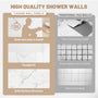 60"x36"x75"/96" Carrara White Marble Pattern 4-Piece Solid Surface Shower Wall Panels