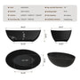 67" Matte Black Oval Solid Surface Freestanding Bathtub with Overflow and Central Drain