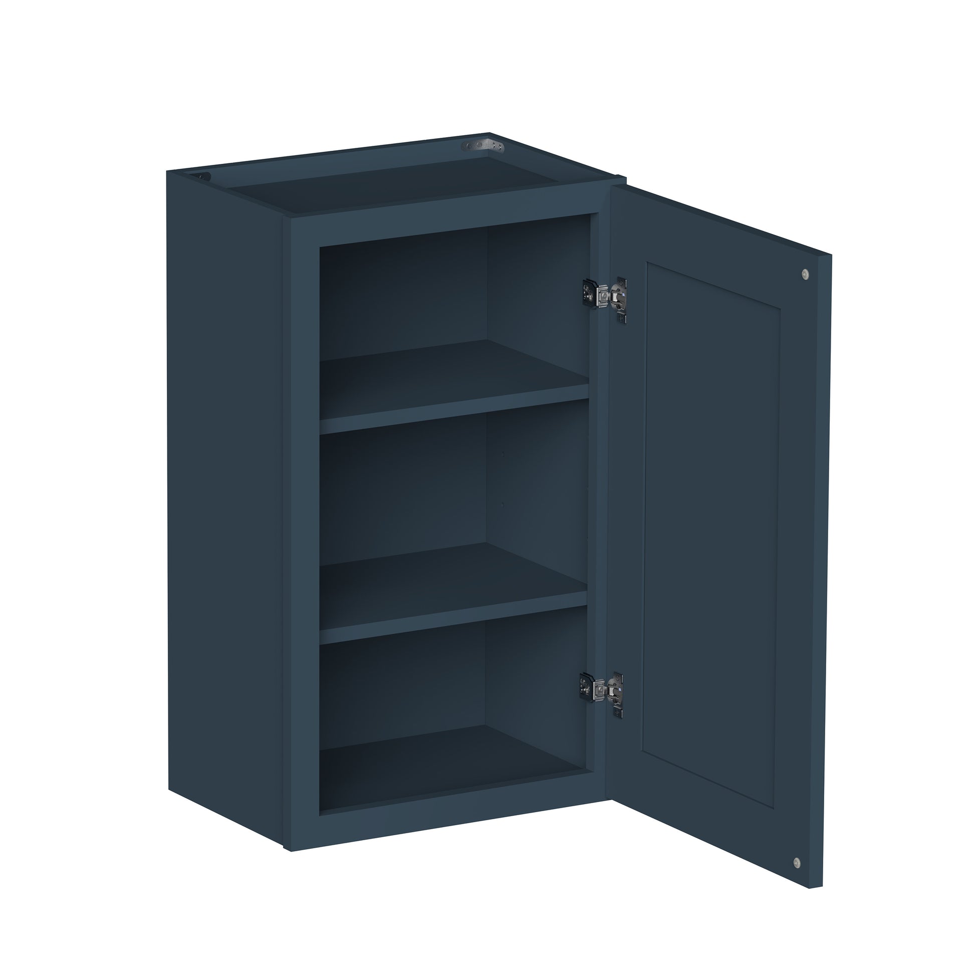 Cyber Grey RTA 9"-21"W x 12"D x 30"-42"H 15-Size Standard Wall Cabinet with Door and Shelves