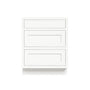 Inset Origami White RTA 12-36"W x 34.5"H x 25"D 9-Size Base Cabinet with 3 Drawers