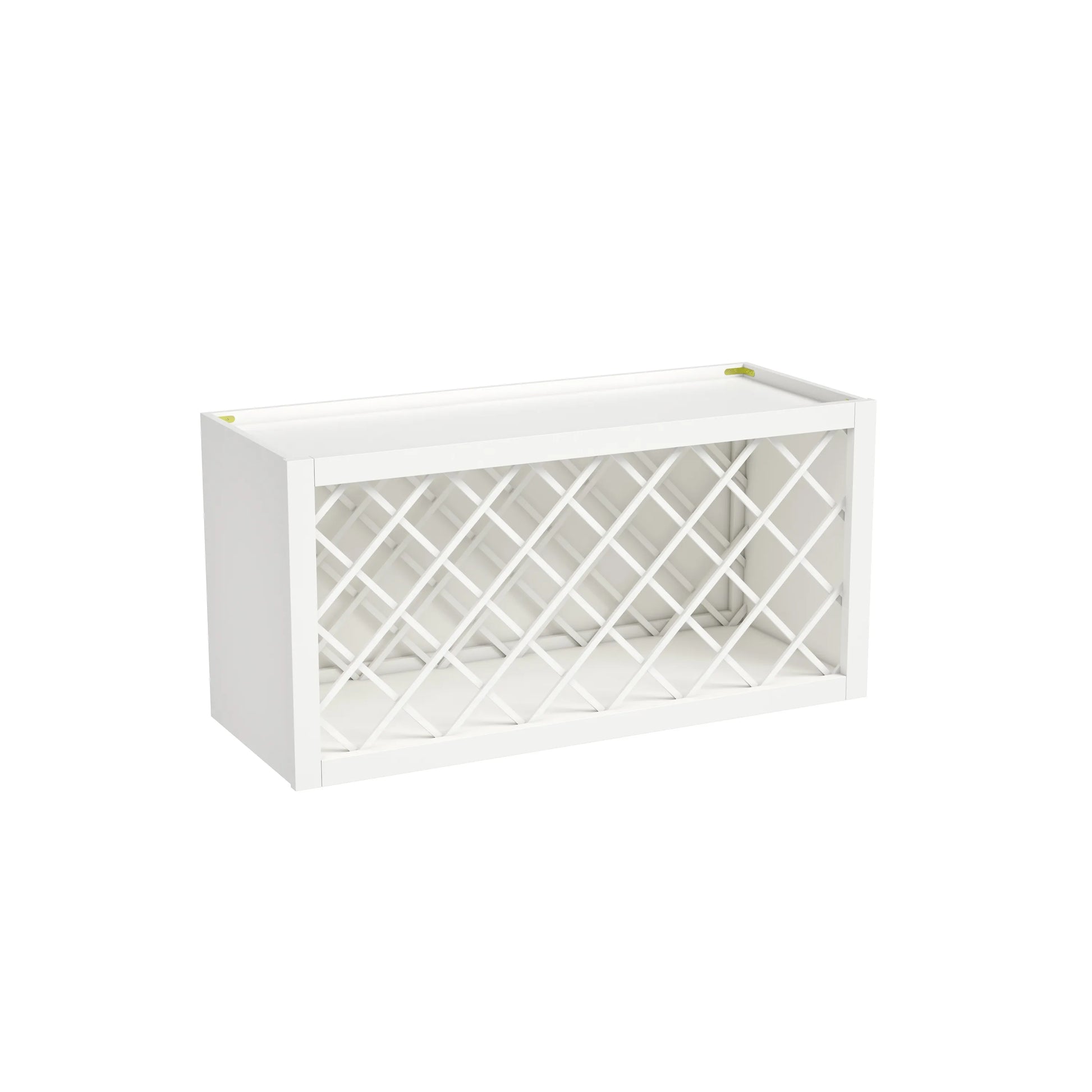 Inset Origami White RTA 24-36"W x 15-30"H x 13.5"D 5-Size Diamond Lattice Wine Grid Wall Rack Cabinet