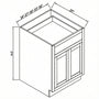 Inset Origami White RTA 24-36"W x 34.5"H x 25"D 5-Size Single Drawer Base Cabinet with 2 Doors