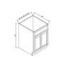 Inset Origami White RTA 24-36"W x 34.5"H x 25"D 5-Size Sink Base Cabinet with 2 Doors and 1 False Drawer