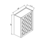 Inset Truffle Brown RTA 24-36"W x 15-30"H x 13.5"D 5-Size Diamond Lattice Wine Grid Wall Rack Cabinet