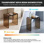 Resin Stone Freestanding Shower Stool with Gently Curved Seat