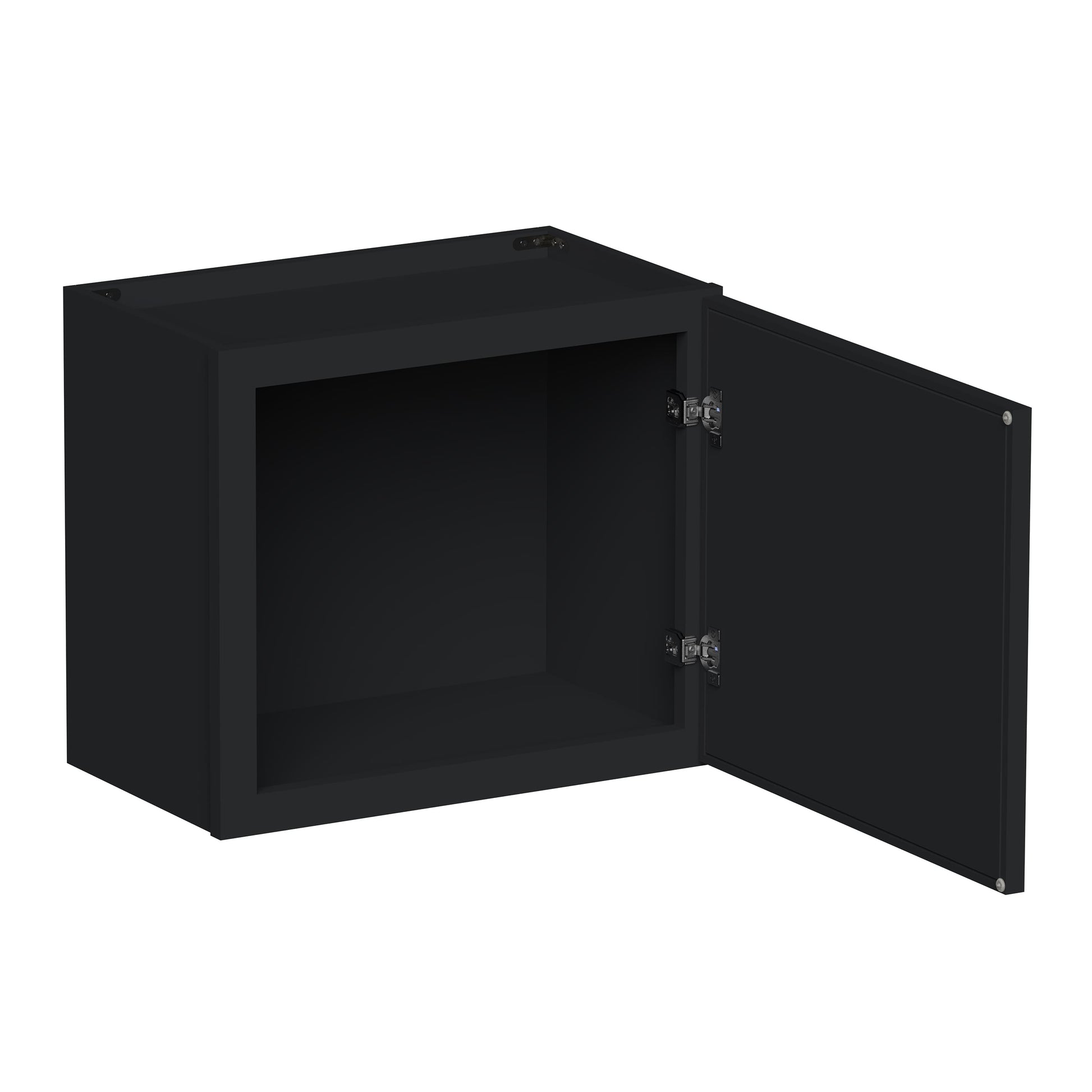Slim Ebony Black Shaker RTA 12"/15"/18"/21"W x 18"H x 12"D Single Door Short Wall Cabinet