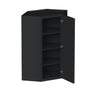 Slim Ebony Black Shaker RTA 24"W x 18"/30"/36"/42"H x 12"D Diagonal Corner Wall Cabinet