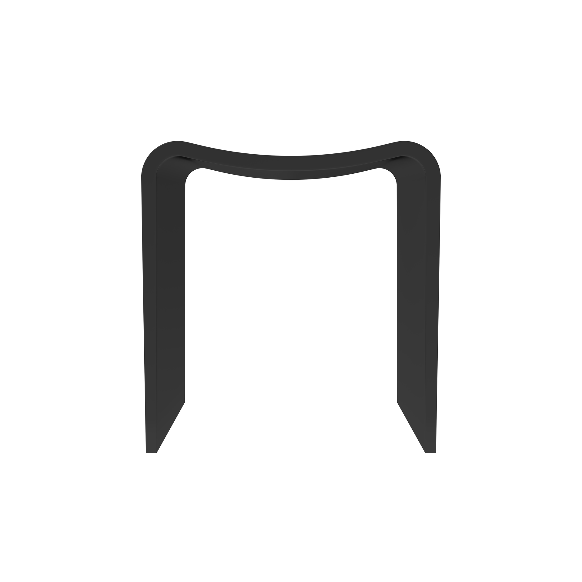 Solid Surface U-Shaped Shower Stool in Matte White / Matte Black