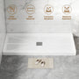 Rectangle SMC White Shower Pan Base with Center Drain