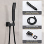 Casainc Matte Black Round Built-in Shower System with Handheld Shower