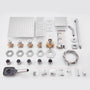 12" Dual Shower Head System with with 360° Side Sprays & Shelving Shower Holder