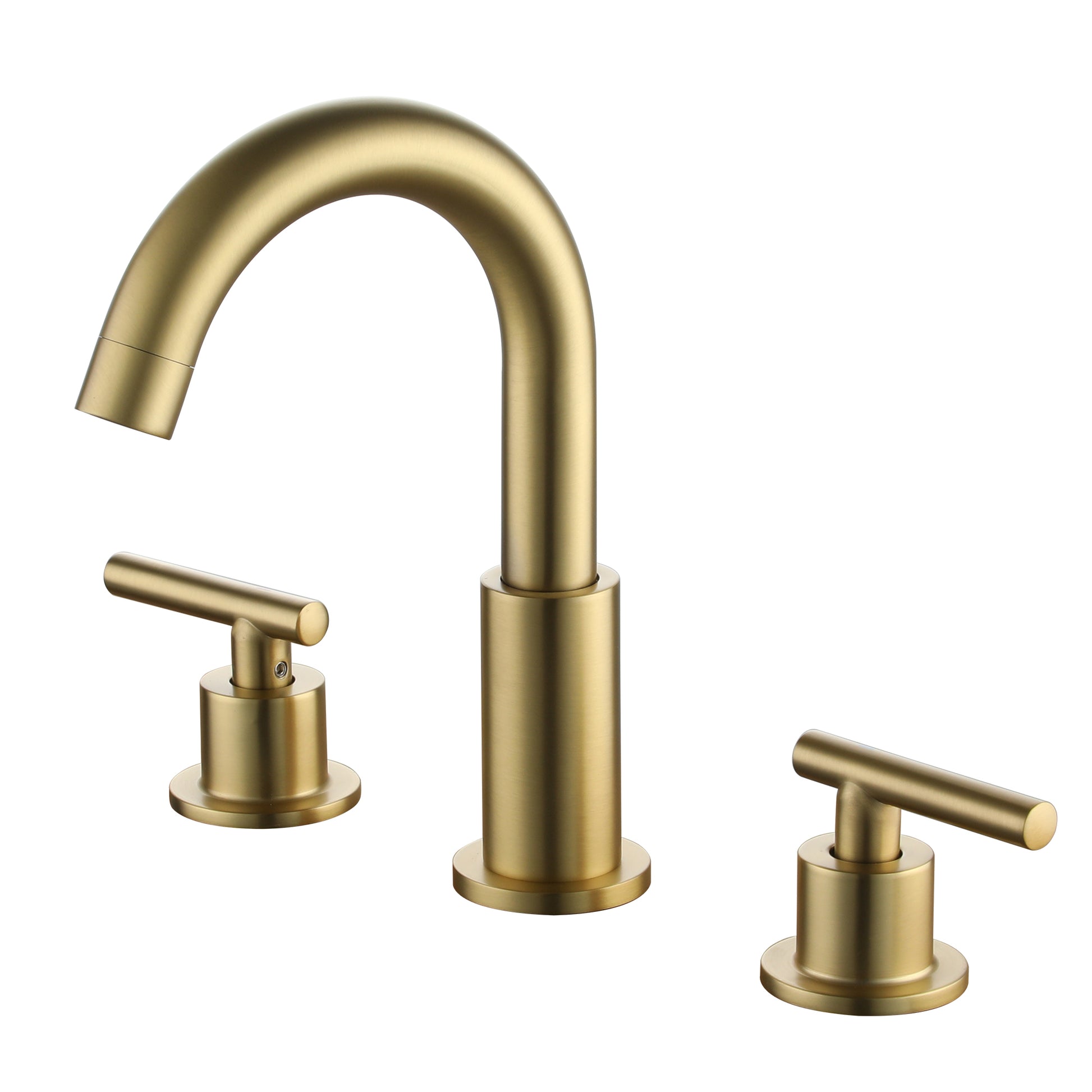 8" Widespread 3-Hole Mid-Arc Bathroom Sink Faucet with 2-Handle Design