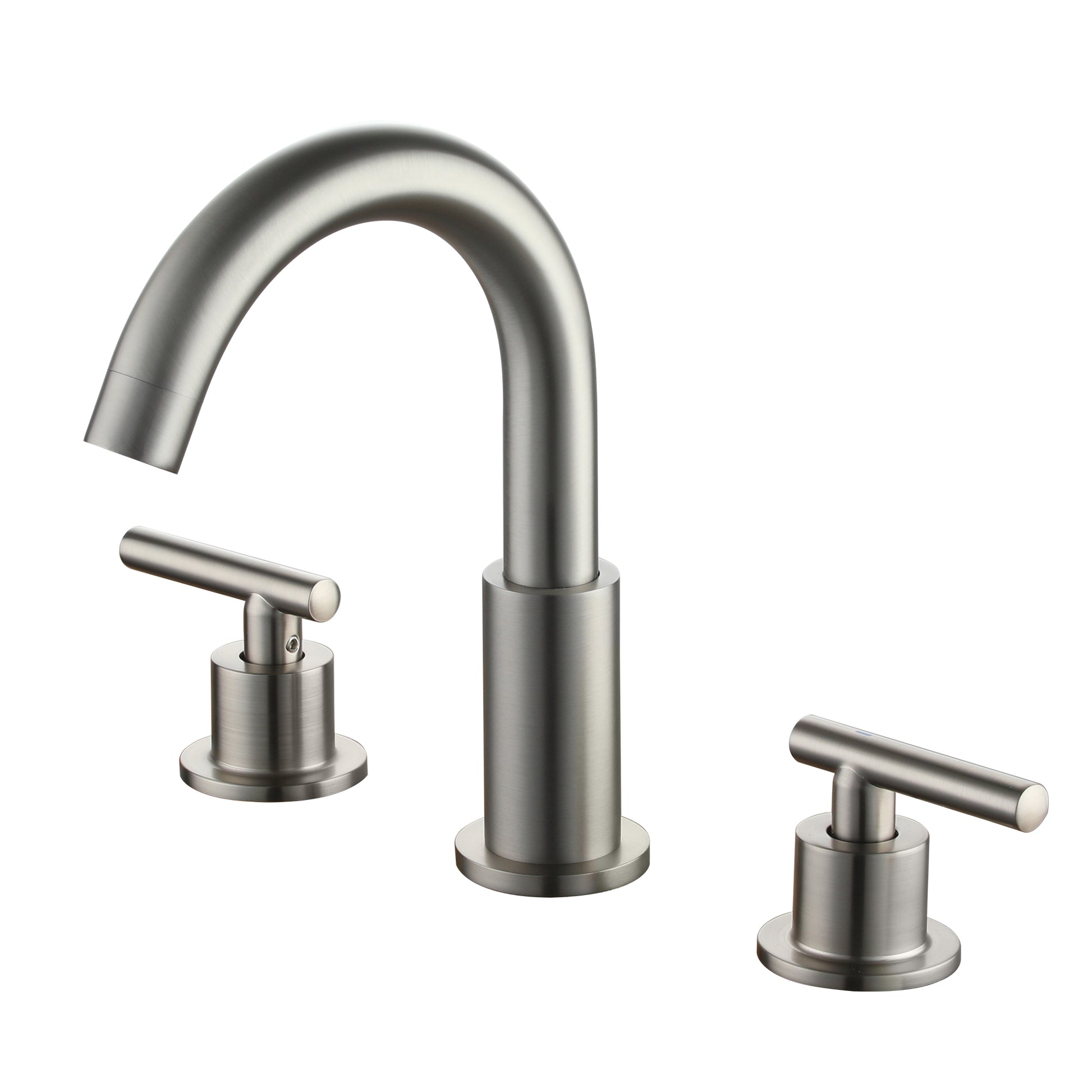 8" Widespread 3-Hole Mid-Arc Bathroom Sink Faucet with 2-Handle Design