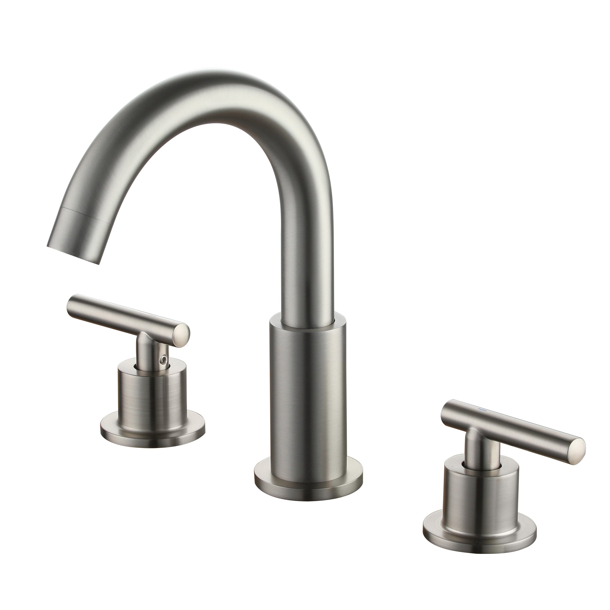 8" Widespread 3-Hole Mid-Arc Bathroom Sink Faucet with 2-Handle Design