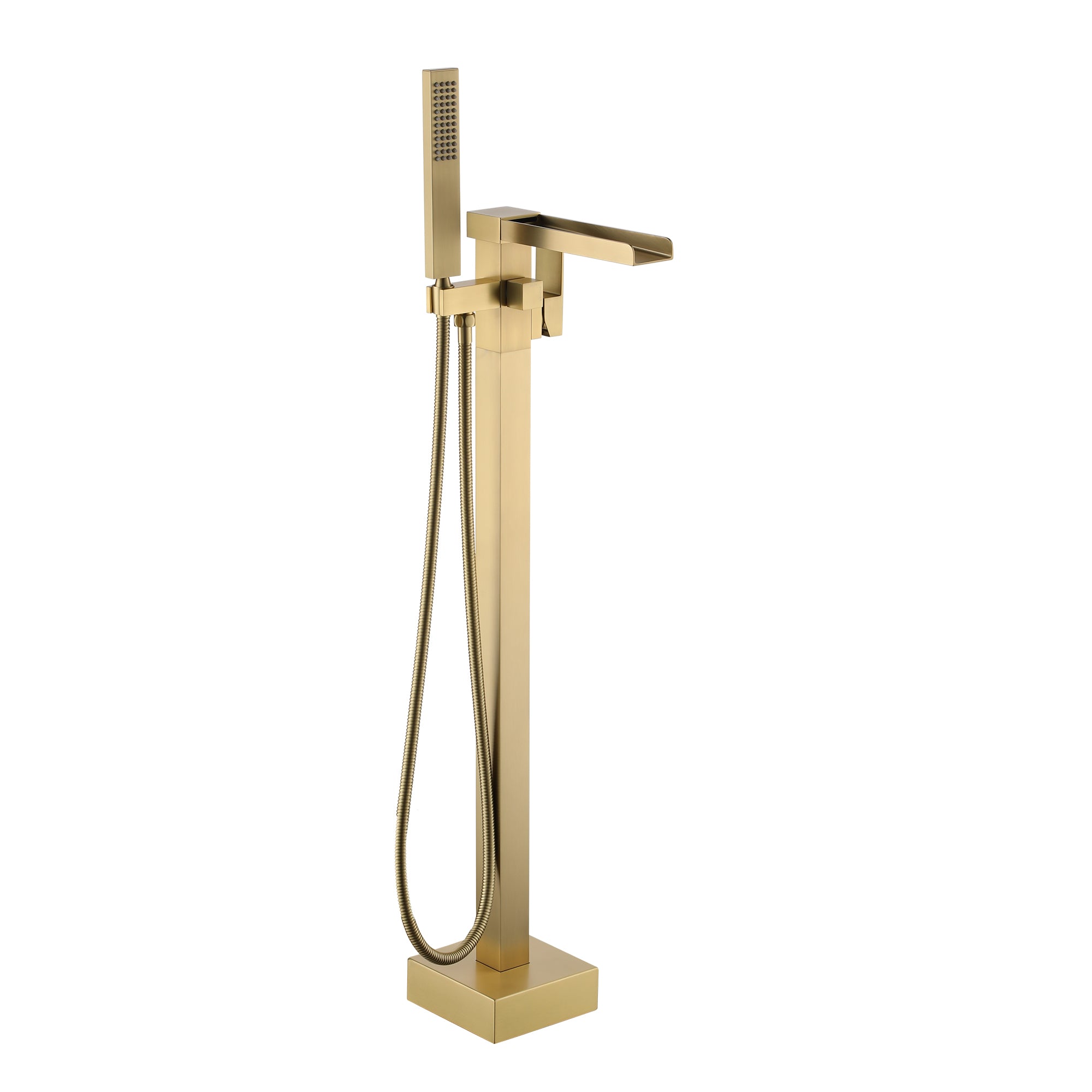 Freestanding Waterfall Bathtub Faucet with Handheld Shower