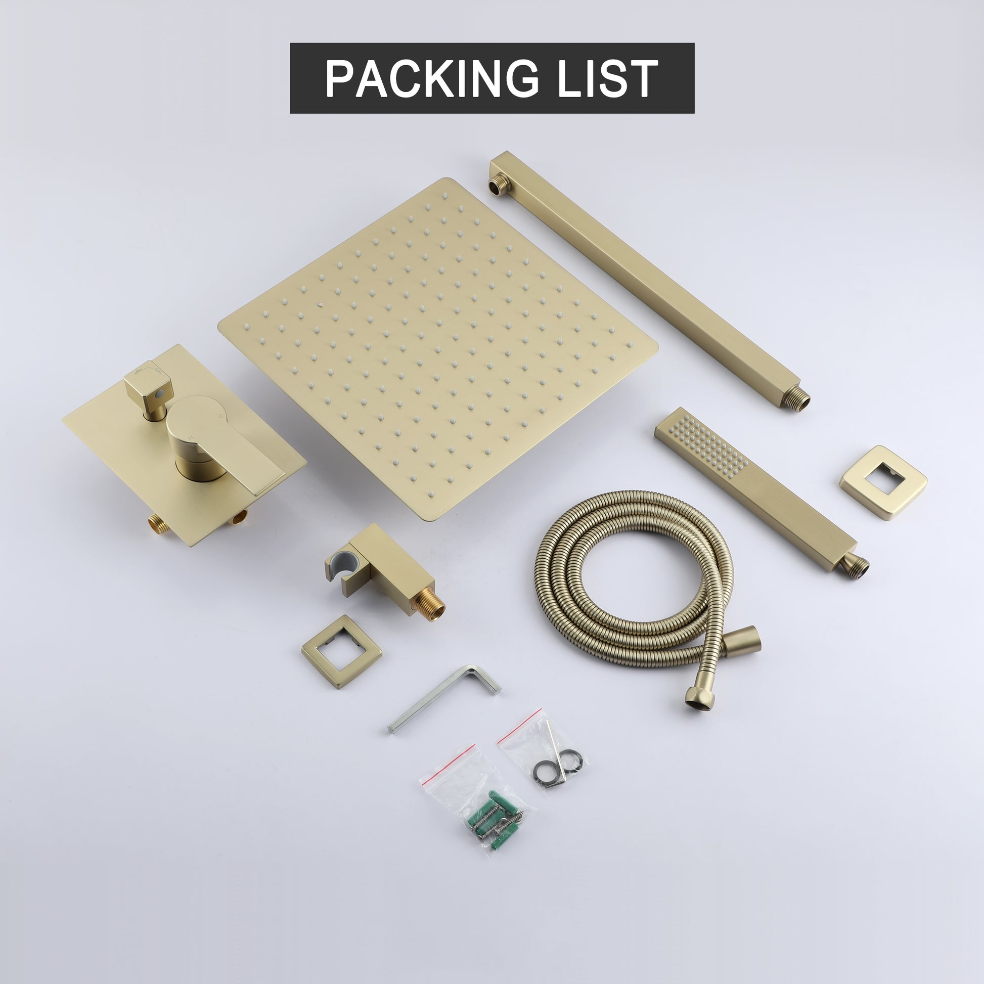 10-inch/12inch Rainfall Shower System With Hand Shower & Pressure-Balanced Valve
