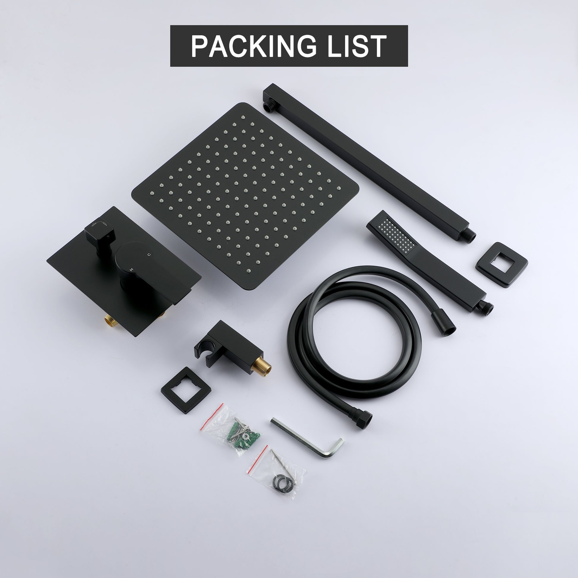 10-inch/12inch Rainfall Shower System With Hand Shower & Pressure-Balanced Valve