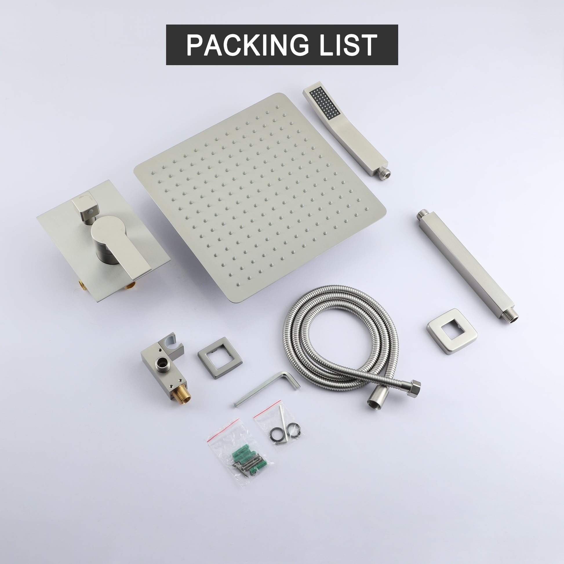 10-inch/12inch Rainfall Shower System With Hand Shower & Pressure-Balanced Valve