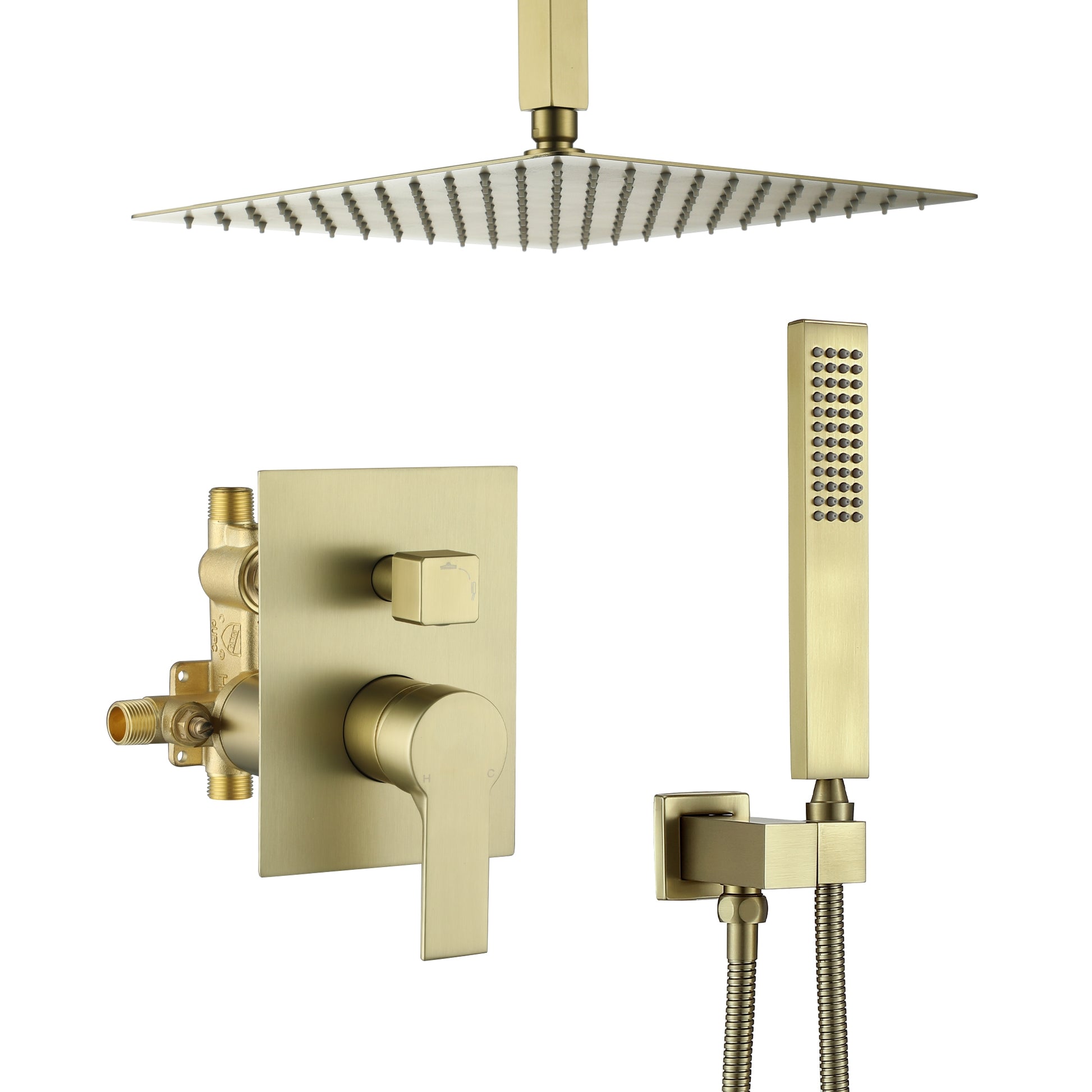 10-inch/12inch Rainfall Shower System With Hand Shower & Pressure-Balanced Valve