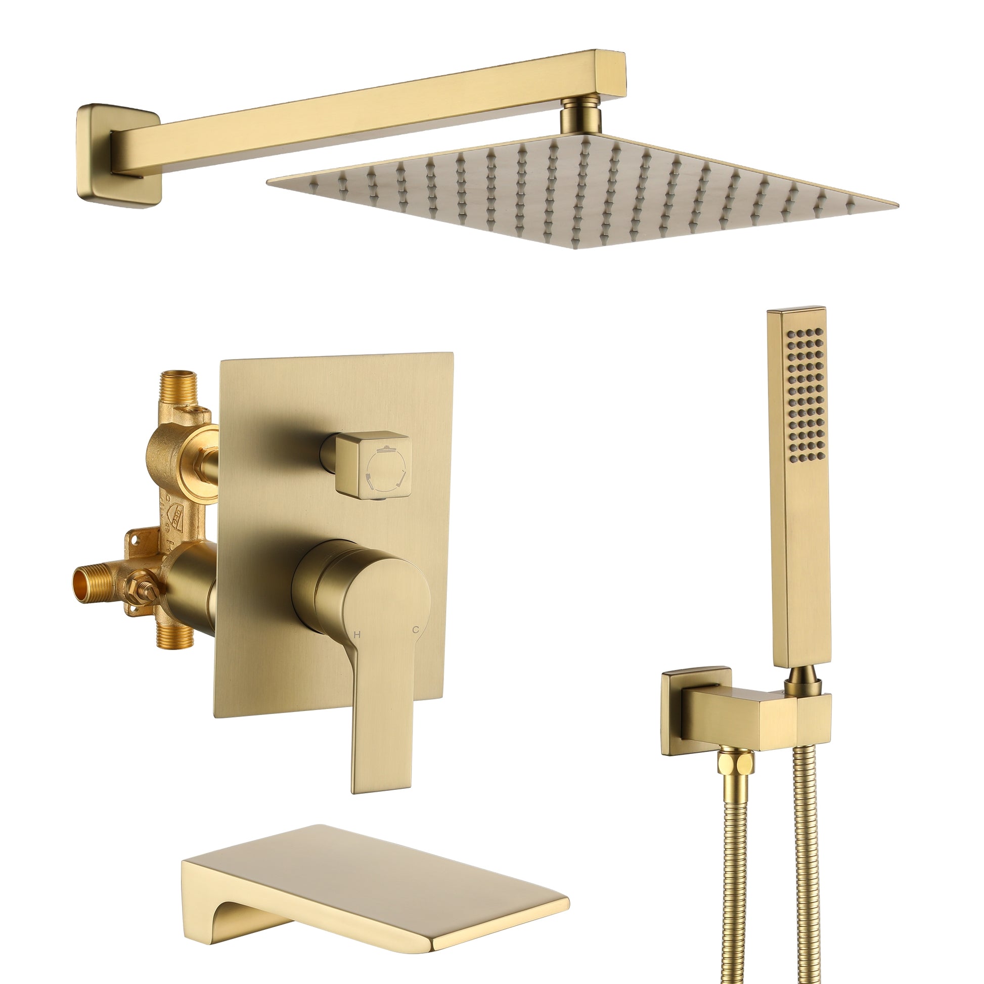 10-inch/12inch Rain Shower System With Handeld & Tub Spout