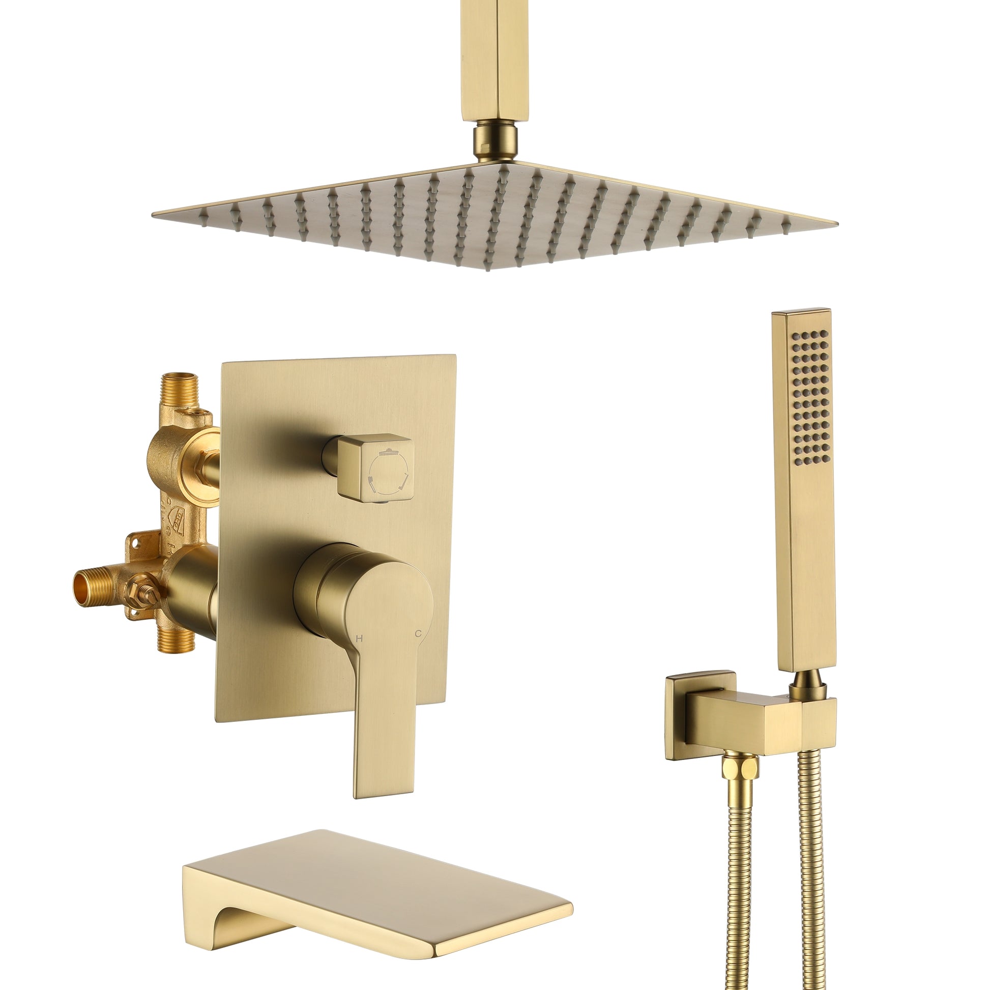 10-inch/12inch Rain Shower System With Handeld & Tub Spout