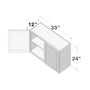 Dove Grey RTA 33"W x 12"D x 24"H Short Wall Cabinet with 2 Doors and 1 Shelf