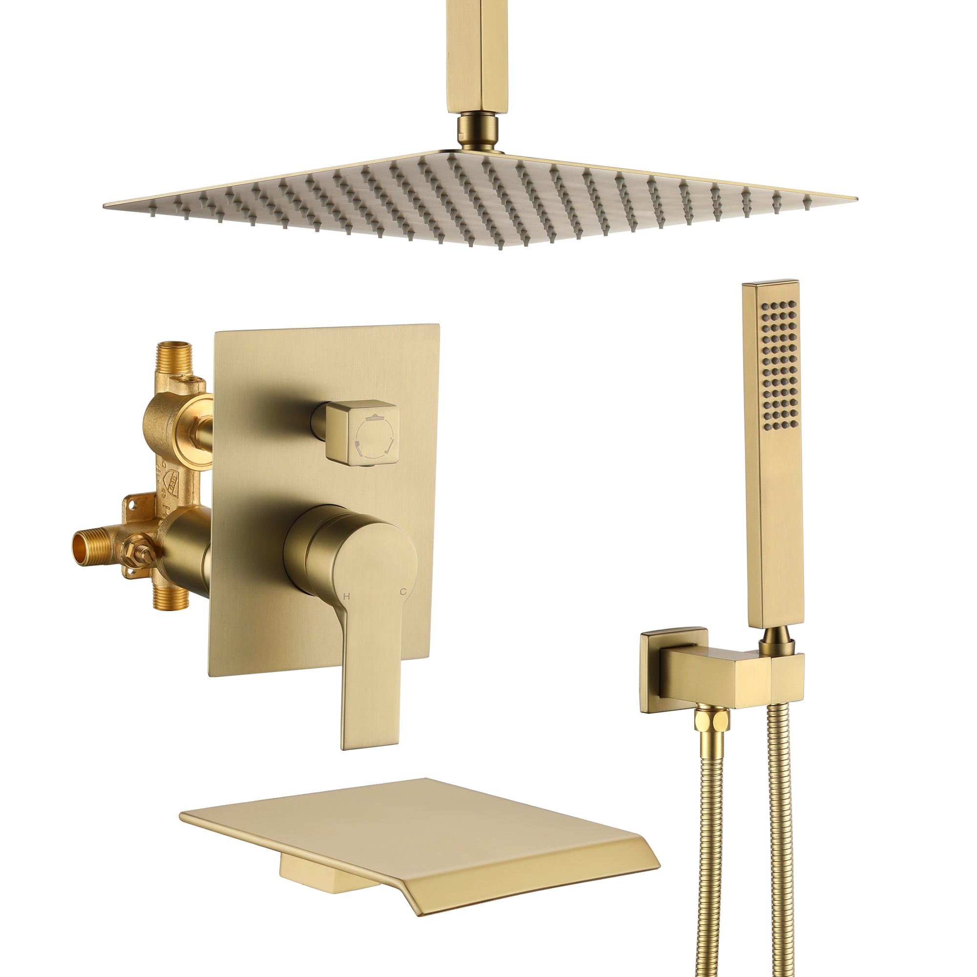10-inch/12inch 3-Function Shower System With Bathtub Spout