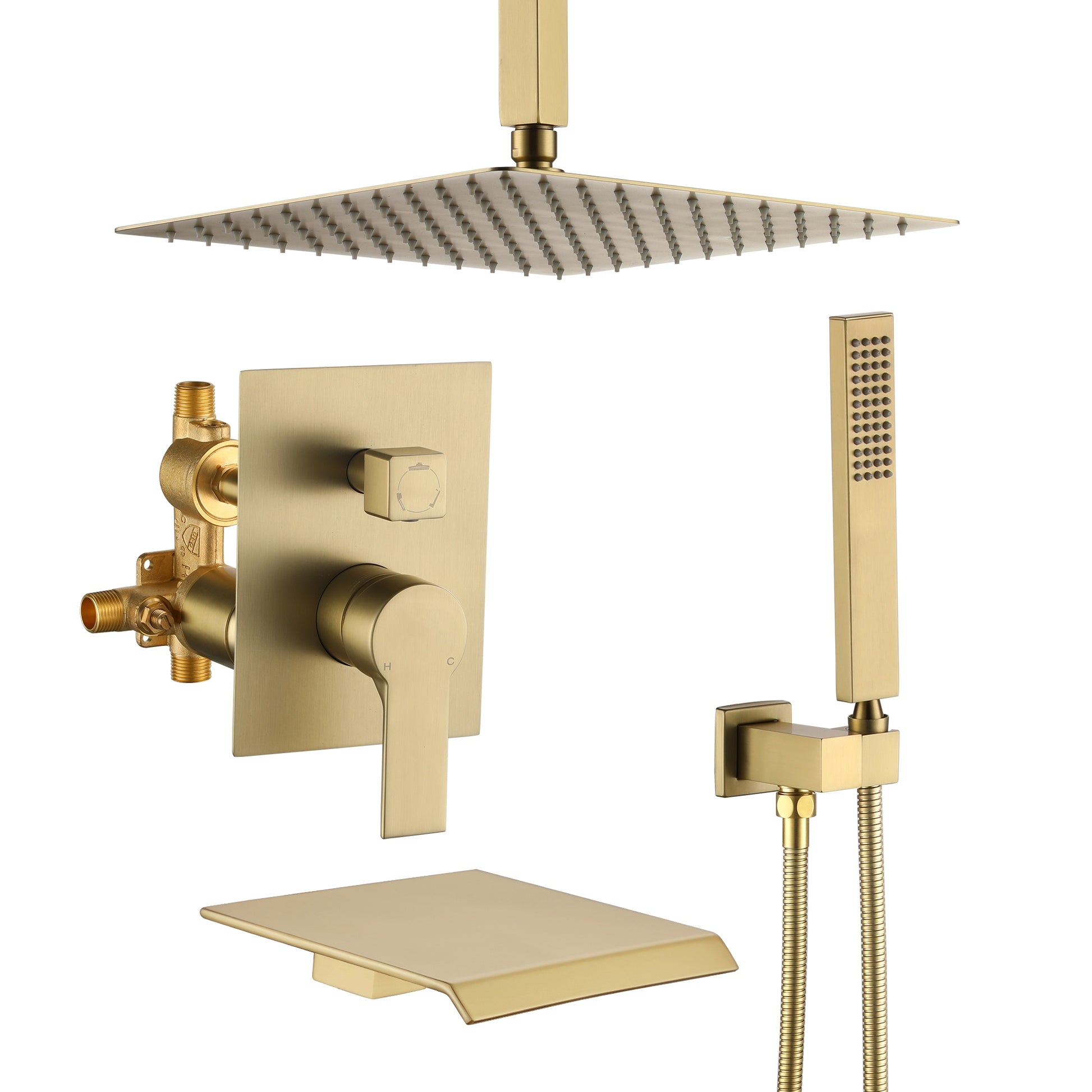 10-inch/12inch 3-Function Shower System With Bathtub Spout