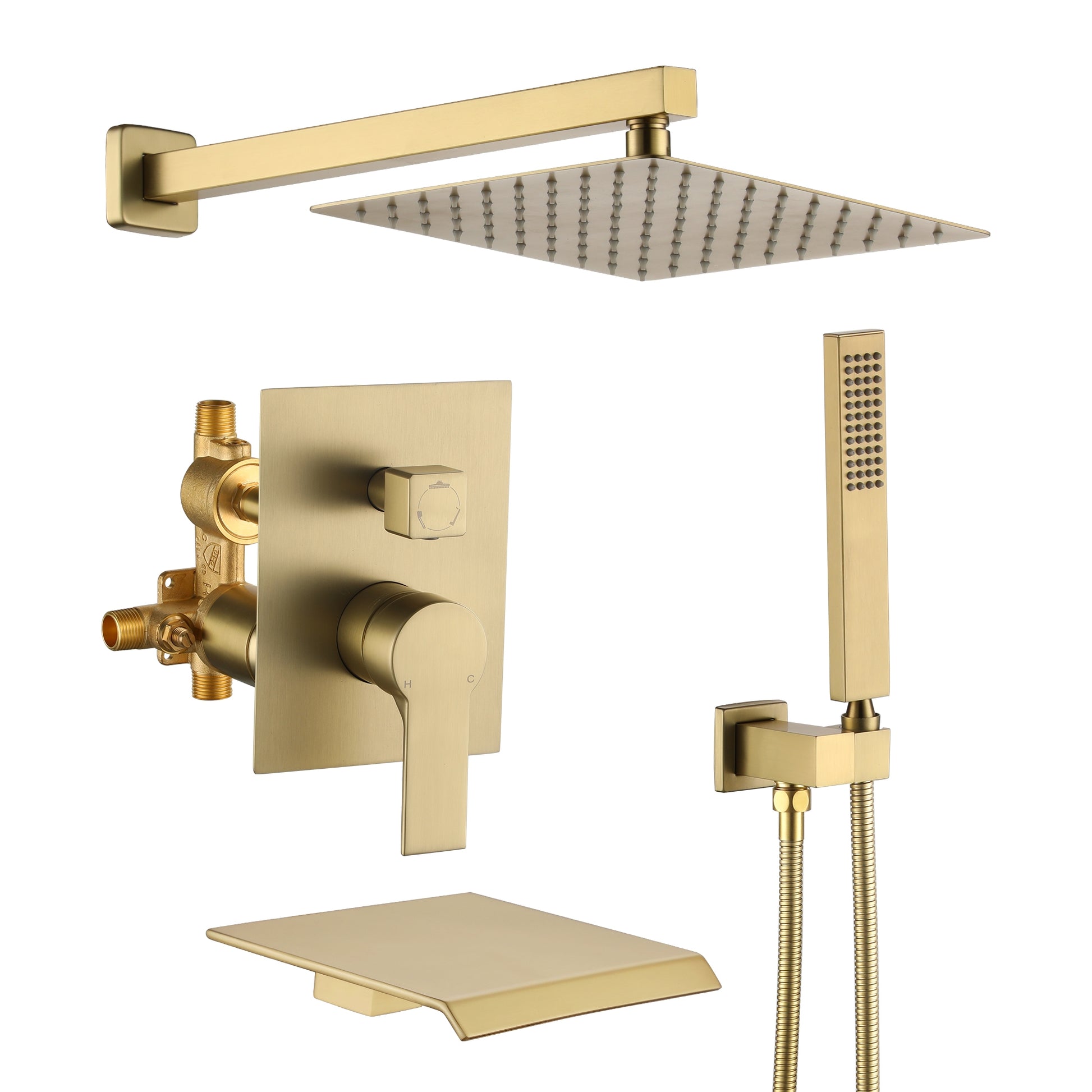 10-inch/12inch 3-Function Shower System With Bathtub Spout
