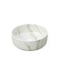 14 in. Round Ceramic Vessel Bathroom Sink in Glossy White / Stone Pattern Matte White